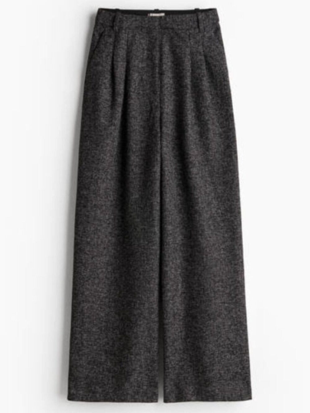 NWT H&M WIDE LEG PANTS IN BLACK MELANGE SIZE 2